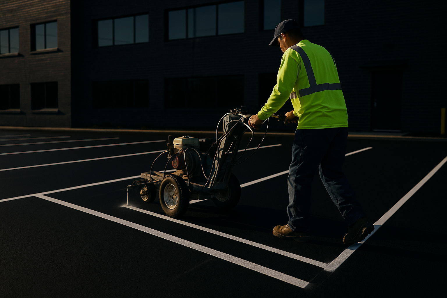 Commercial Line Striping by Magic Maintenance USA